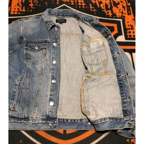 PACSUN Classic Fit Denim Dark Wash Jacket Medium Men - Picture 4 of 7